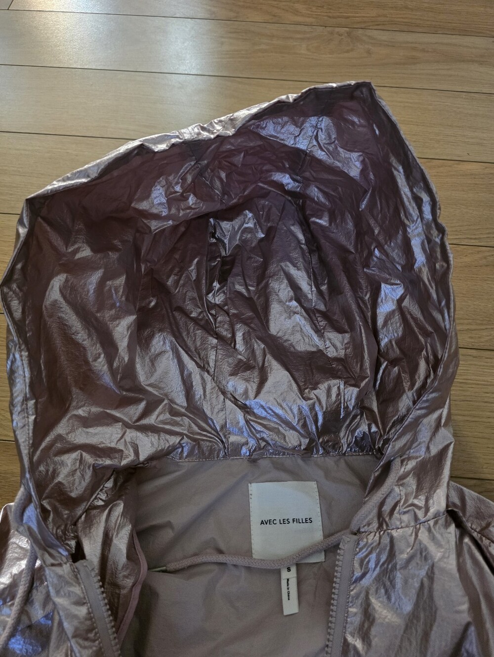 NWT Avec Les Filles Metallic Rain Jacket- S - Picture 13 of 13
